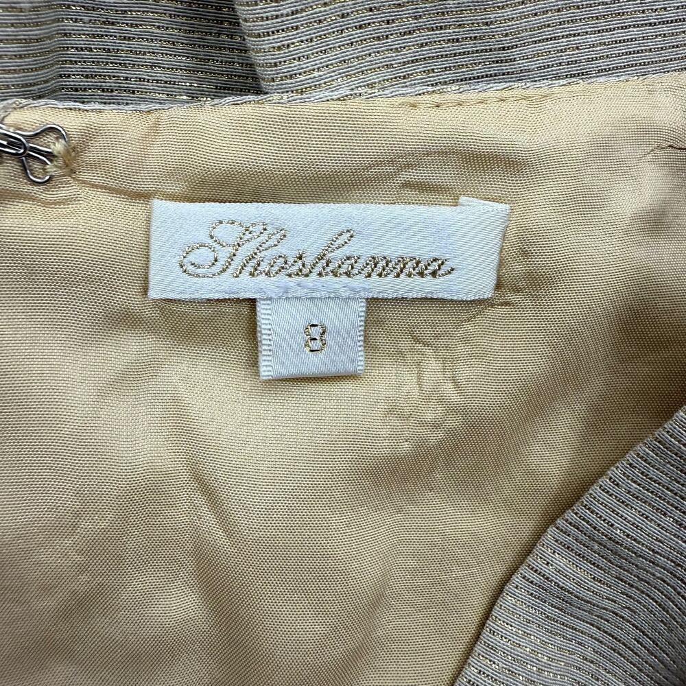 Shoshanna Gold Shimmer Sheath Dress Sleeveless Back Zip Size 8 - Picture 8 of 8